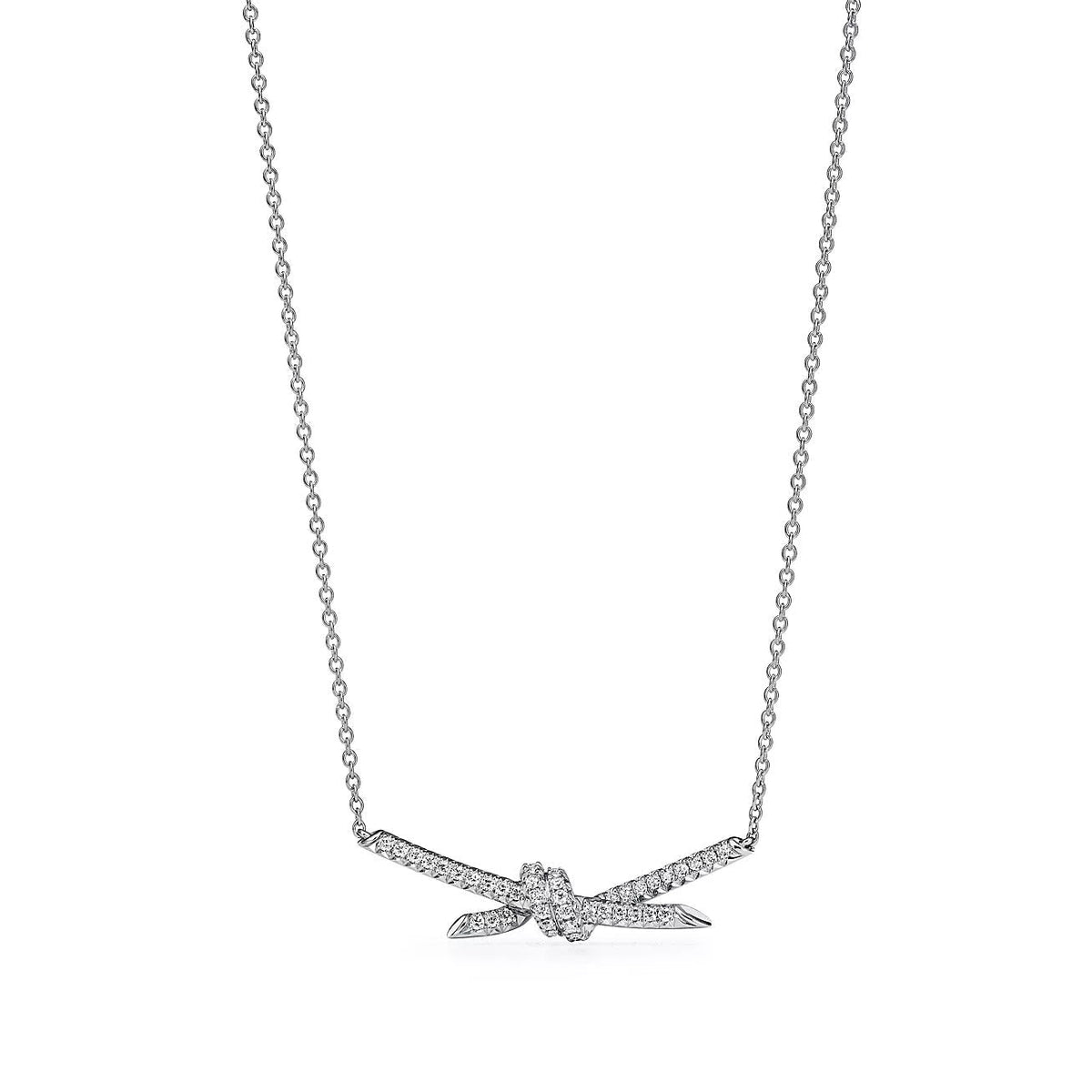 [Rose Tomorrow]KNOT PENDANT SILVER DIAMOND NECKLACE