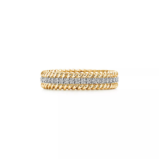 [Rose Tomorrow]ROPE TWO-ROW GOLD DIAMOND RING
