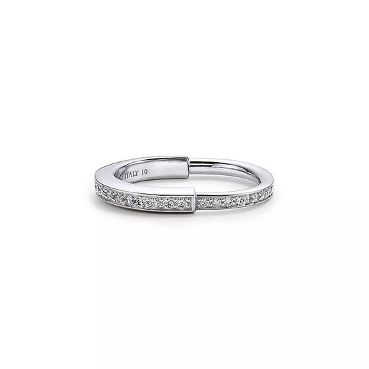 [Rose Tomorrow]LOCK RING SILVER DIAMOND PAVED