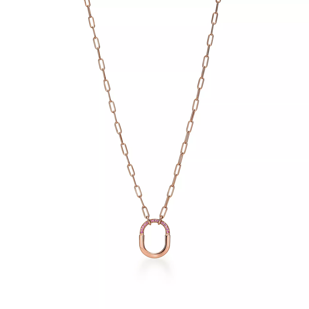 [Rose Tomorrow]LOCK SMALL PENDANT PINK DIAMOND PINK GOLD NECKLACE