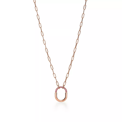 [Rose Tomorrow]LOCK SMALL PENDANT PINK DIAMOND PINK GOLD NECKLACE