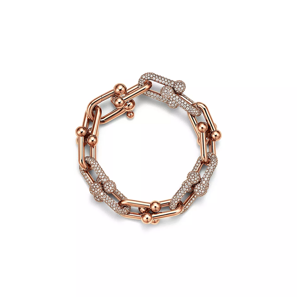 [Rose Tomorrow]HARDWEAR LARGE LINK PINK GOLD PAVED DIAMOND BRACELET