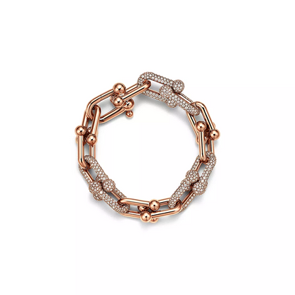[Rose Tomorrow]HARDWEAR LARGE LINK PINK GOLD PAVED DIAMOND BRACELET