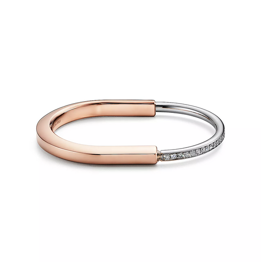 [Rose Tomorrow]LOCK BRACELET ROSE AND WHITE GOLD DIAMOND