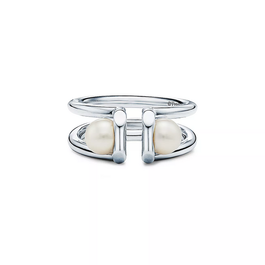 [Rose Tomorrow]DOUBLE PEARL SILVER RING