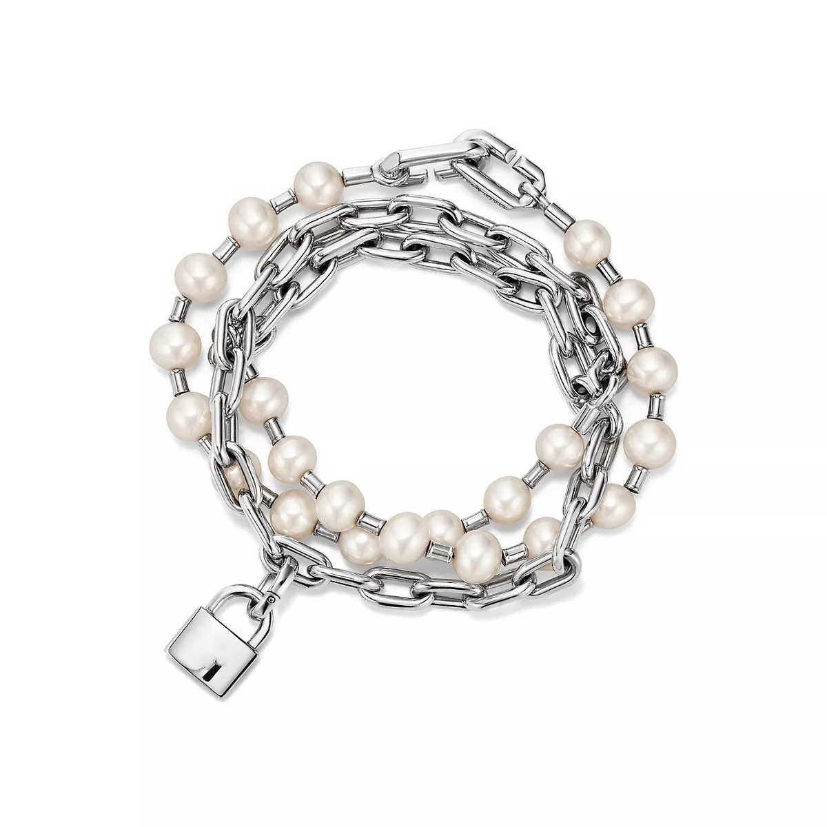 [Rose Tomorrow]PEARL LOCK SILVER BRACELET