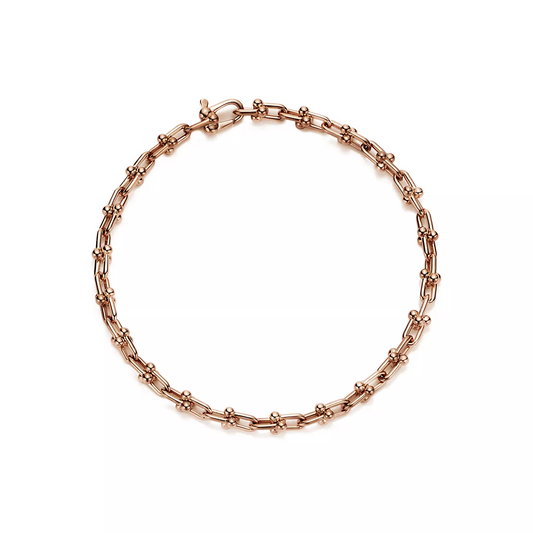 [Renovia Jewelry]HARDWEAR MICRO LINK 44 MOTIF PINK GOLD BRACELET