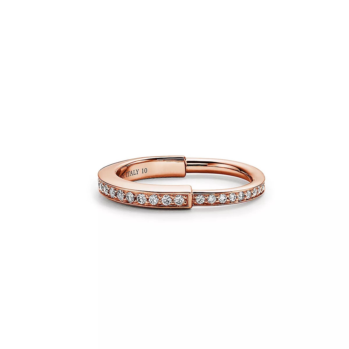 [Rose Tomorrow]LOCK RING PINK GOLD DIAMOND PAVED