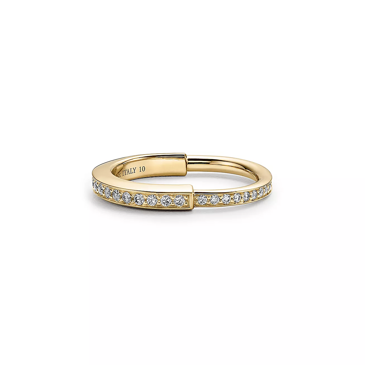 [Rose Tomorrow]LOCK RING GOLD DIAMOND PAVED