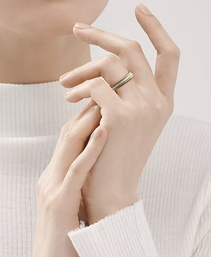 [Rose Tomorrow]ROPE TWO-ROW GOLD DIAMOND RING
