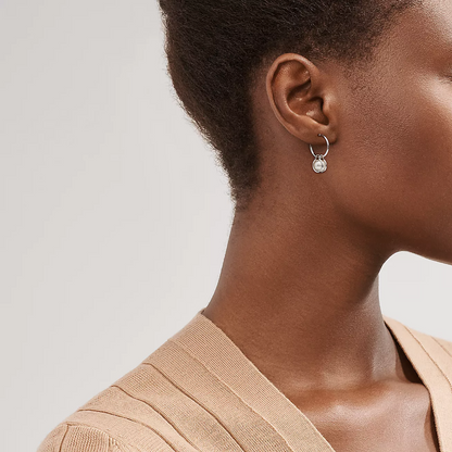 [Rose Tomorrow]PEARL HOOP SILVER EARRINGS