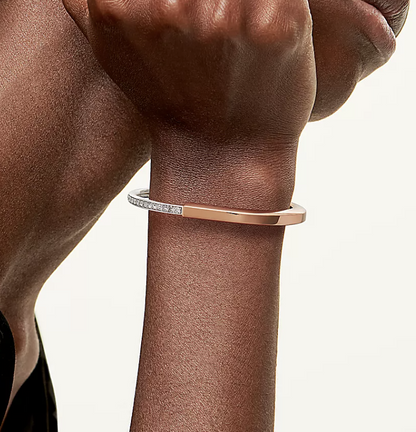 [Rose Tomorrow]LOCK BRACELET ROSE AND WHITE GOLD DIAMOND
