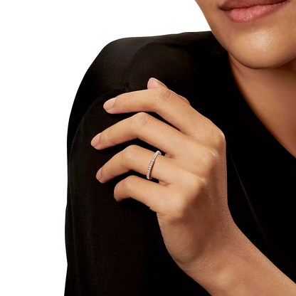 [Rose Tomorrow]LOCK RING PINK GOLD DIAMOND PAVED