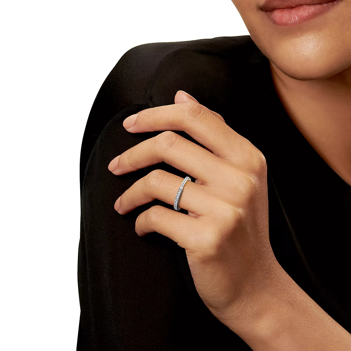 [Rose Tomorrow]LOCK RING SILVER DIAMOND PAVED