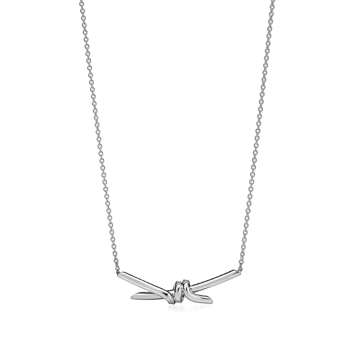 [Rose Tomorrow]KNOT PENDANT SILVER DIAMOND NECKLACE