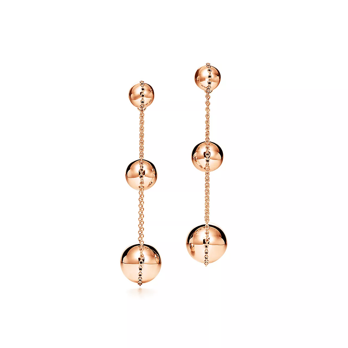 [Rose Tomorrow]TRIPLE DROP PINK GOLD EARRINGS