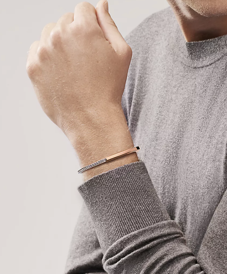 [Rose Tomorrow]LOCK BRACELET ROSE AND WHITE GOLD DIAMOND