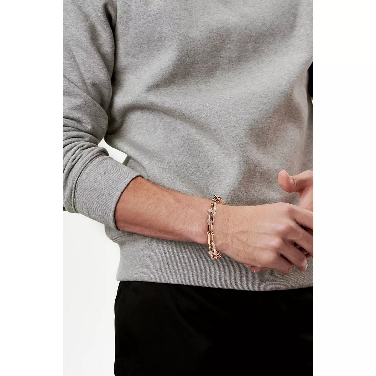 [Rose Tomorrow]HARDWEAR LARGE LINK PINK GOLD PAVED DIAMOND BRACELET