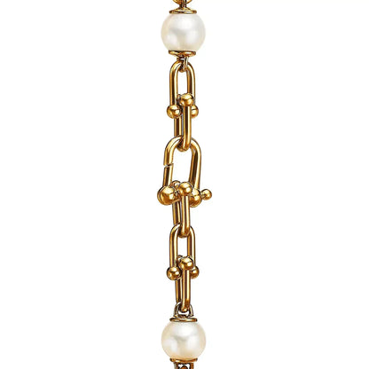 [Rose Tomorrow]LINK BRACELET GOLD WITH FRESHWATER PEARLS