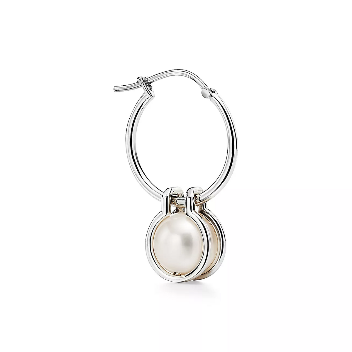 [Rose Tomorrow]PEARL HOOP SILVER EARRINGS