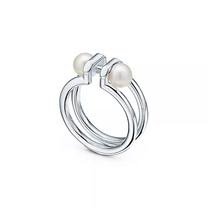 [Rose Tomorrow]DOUBLE PEARL SILVER RING
