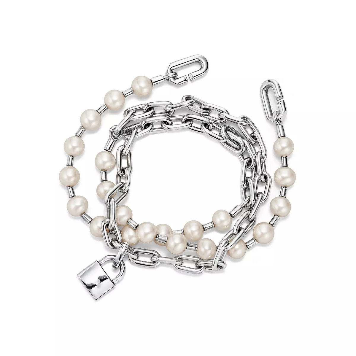 [Rose Tomorrow]PEARL LOCK SILVER BRACELET