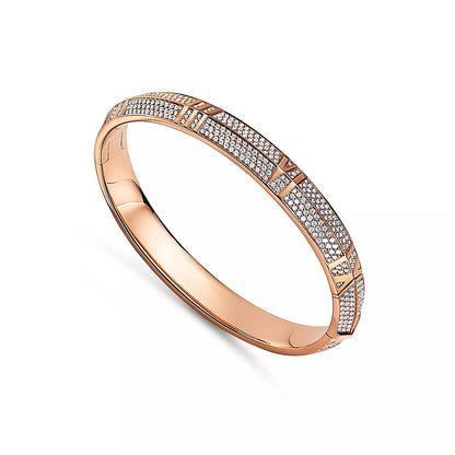 [Rose Tomorrow]ATLAS X PINK GOLD DIAMOND PAVED BRACELET