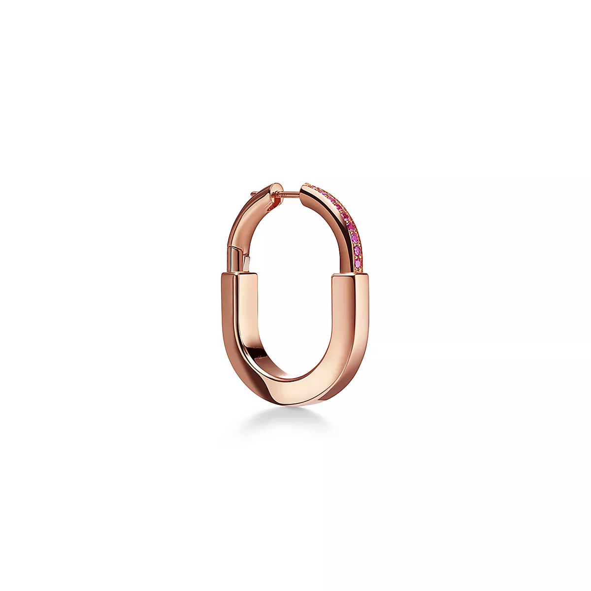 [Rose Tomorrow]LOCK MEDIUM PINK DIAMOND PINK GOLD EARRINGS