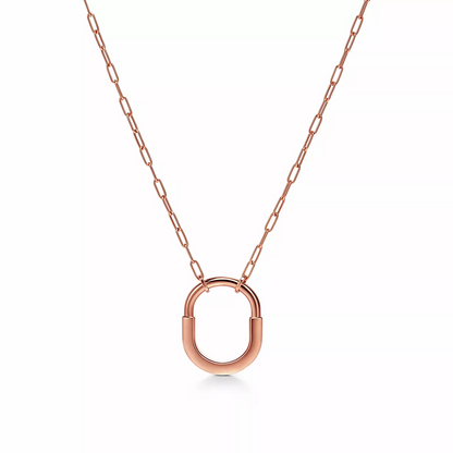 [Rose Tomorrow]LOCK MEDIUM PENDANT PINK DIAMOND PINK GOLD NECKLACE