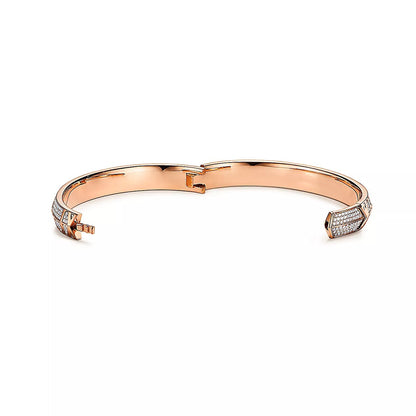 [Rose Tomorrow]ATLAS X PINK GOLD DIAMOND PAVED BRACELET
