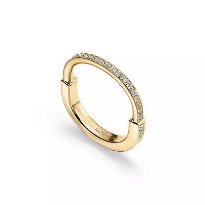 [Rose Tomorrow]LOCK RING GOLD DIAMOND PAVED
