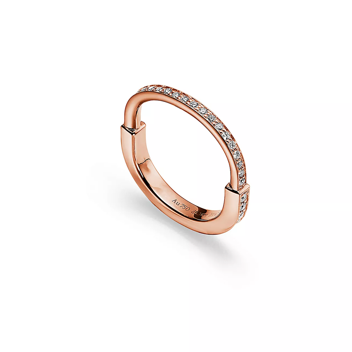 [Rose Tomorrow]LOCK RING PINK GOLD DIAMOND PAVED