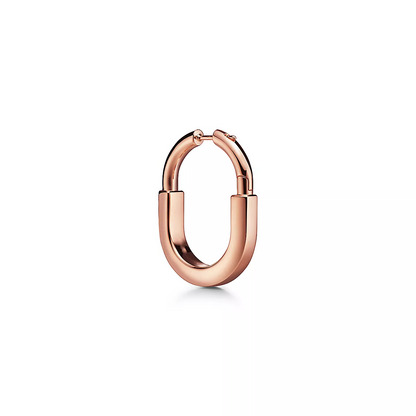 [Rose Tomorrow]LOCK MEDIUM PINK DIAMOND PINK GOLD EARRINGS