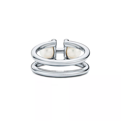 [Rose Tomorrow]DOUBLE PEARL SILVER RING