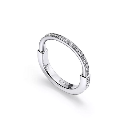 [Rose Tomorrow]LOCK RING SILVER DIAMOND PAVED