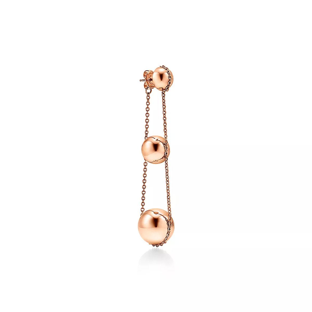 [Rose Tomorrow]TRIPLE DROP PINK GOLD EARRINGS