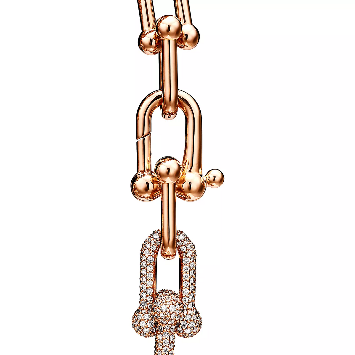 [Rose Tomorrow]HARDWEAR LARGE LINK PINK GOLD PAVED DIAMOND BRACELET