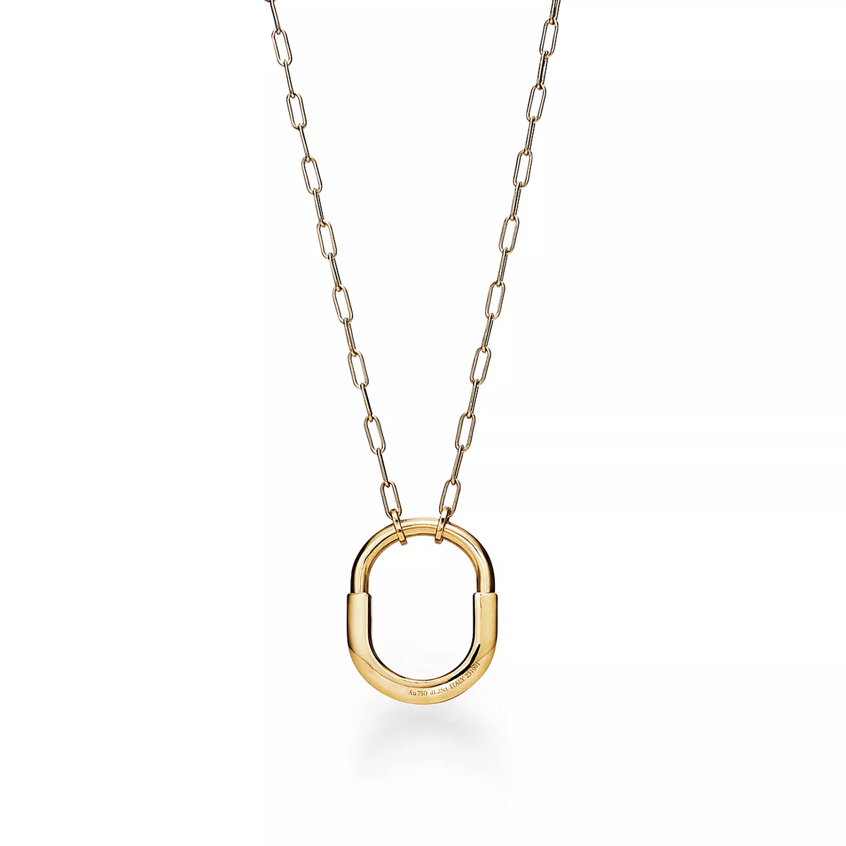 [Rose Tomorrow]LOCK NECKLACE MEDIUM PENDANT GOLD PAVED DIAMONDS