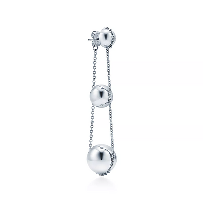 [Rose Tomorrow]TRIPLE DROP SILVER EARRINGS
