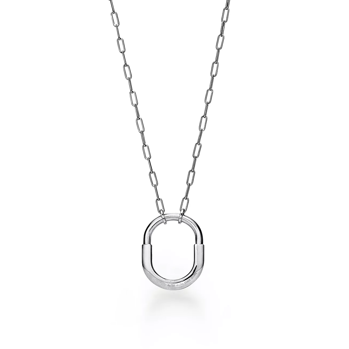 [Rose Tomorrow]LOCK NECKLACE MEDIUM PENDANT SILVER PAVED DIAMONDS