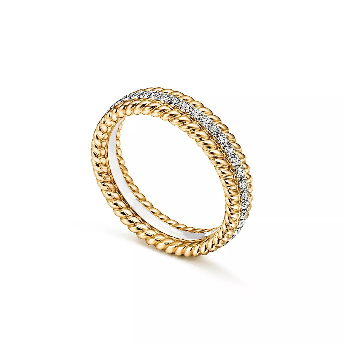 [Rose Tomorrow]ROPE TWO-ROW GOLD DIAMOND RING