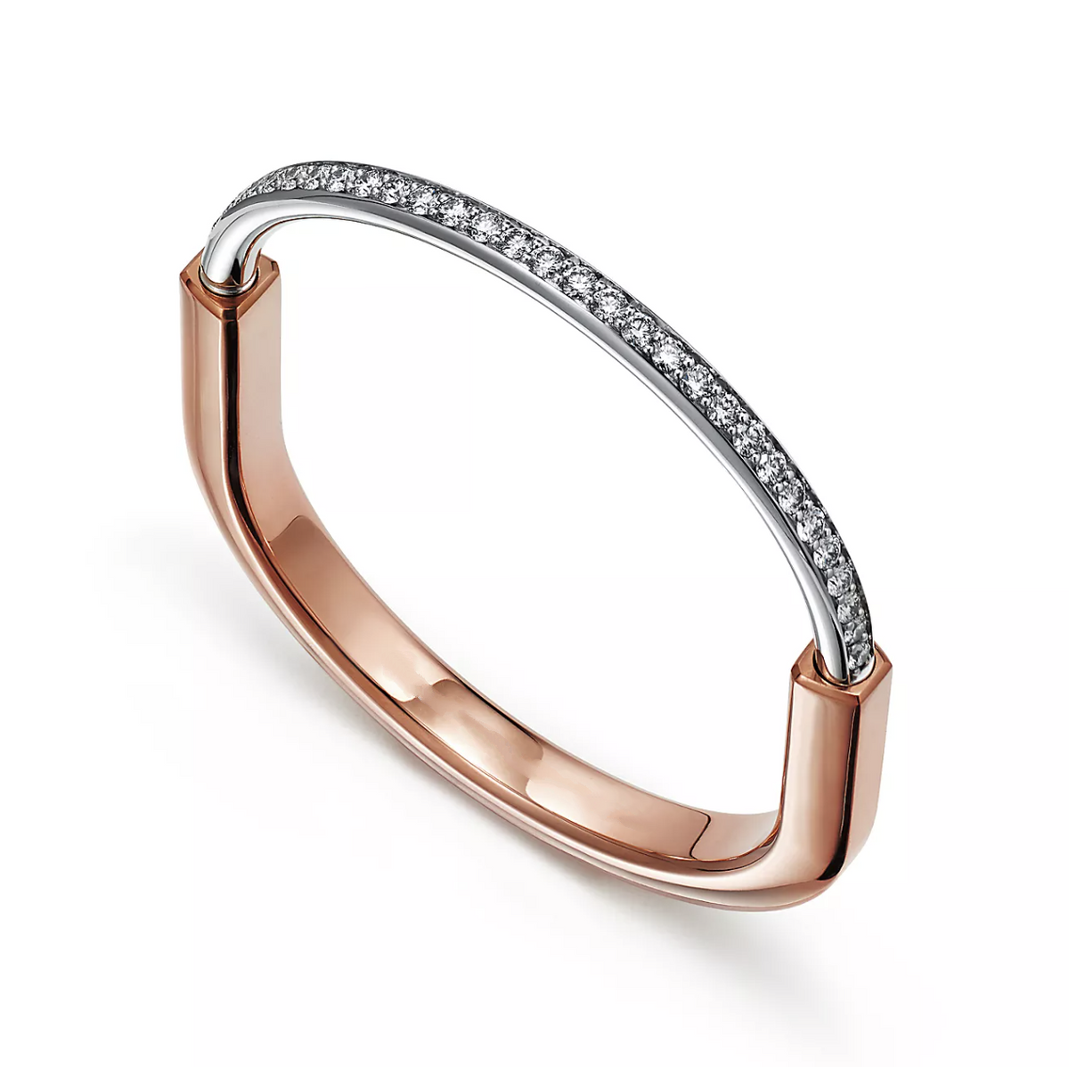 [Rose Tomorrow]LOCK BRACELET ROSE AND WHITE GOLD DIAMOND