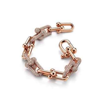 [Rose Tomorrow]HARDWEAR LARGE LINK PINK GOLD PAVED DIAMOND BRACELET