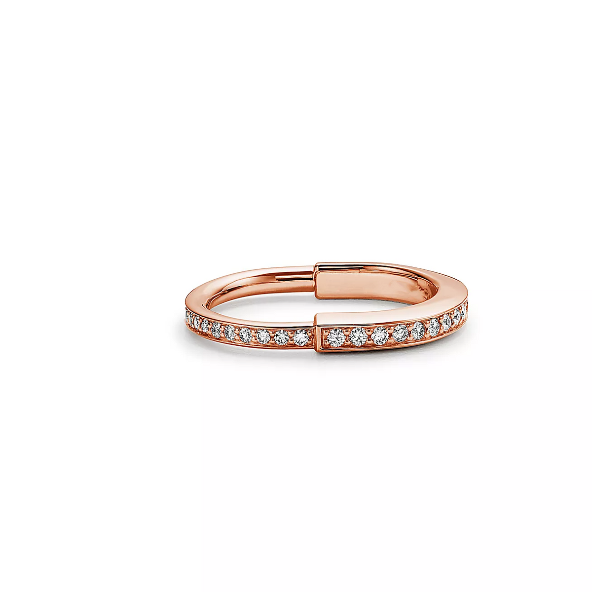 [Rose Tomorrow]LOCK RING PINK GOLD DIAMOND PAVED