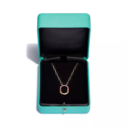 [Rose Tomorrow]LOCK SMALL PENDANT PINK DIAMOND PINK GOLD NECKLACE