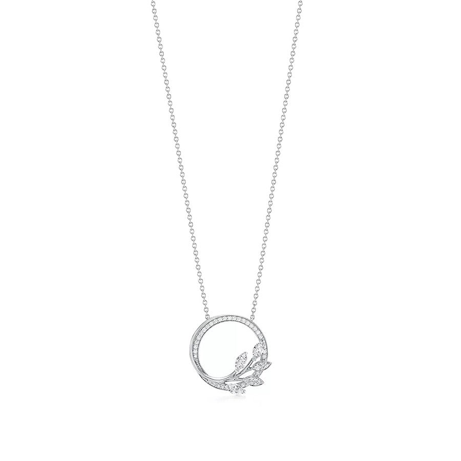 [Rose Tomorrow]DIAMOND VINE CIRCLE PENDANT PLATINUM NECKLACE
