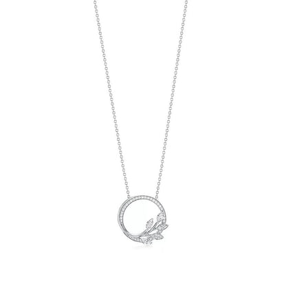 [Rose Tomorrow]DIAMOND VINE CIRCLE PENDANT PLATINUM NECKLACE