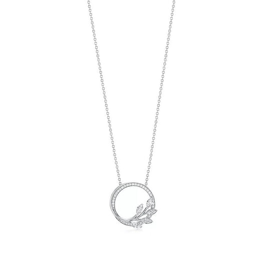 [Rose Tomorrow]DIAMOND VINE CIRCLE PENDANT PLATINUM NECKLACE