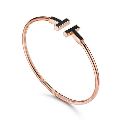 [Rose Tomorrow]T BRACELET 1.8MM ONYX PINK GOLD