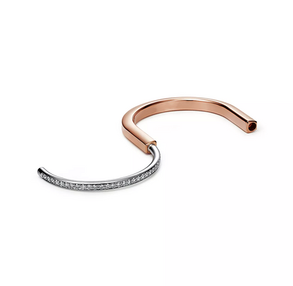 [Rose Tomorrow]LOCK BRACELET ROSE AND WHITE GOLD DIAMOND